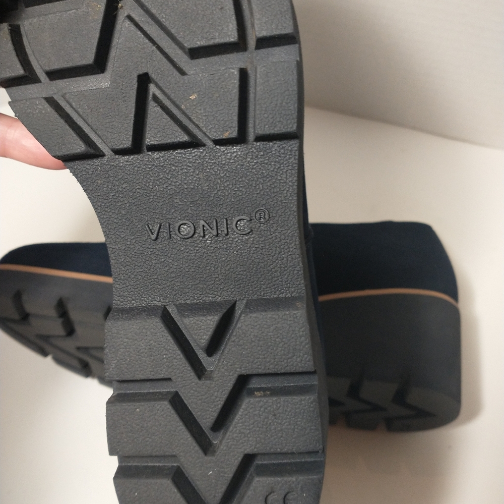 Like‎ NEW Vionic Willa Suede Wedge Slip On Loafer, Navy, Support, Women Size 8.5 - Picture 8 of 11